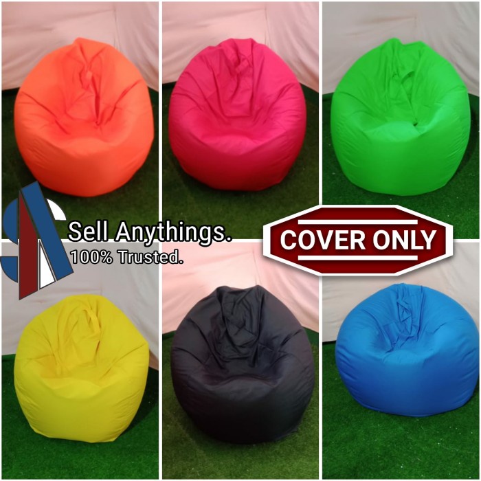 Bean bag Pumpkin/Bulat Warna Polos [ COVER Luar+Dalam]