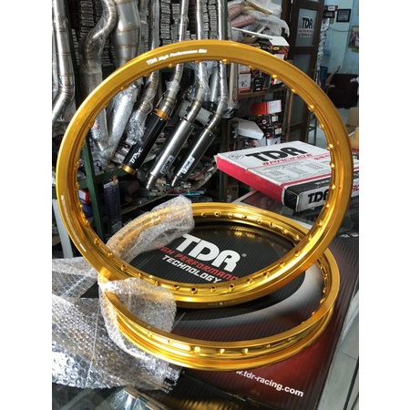 Velg TDR w shape ring 17 gold kilap 1 set ukuran 140 DAN 160