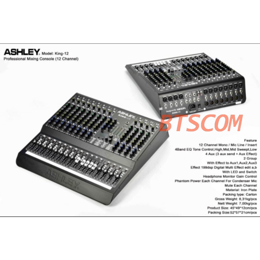 Mixer Ashley KING12 KING 12 12 CHANNEL