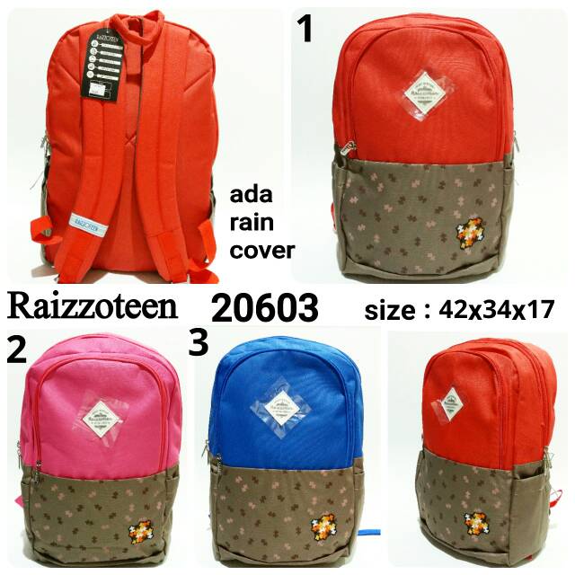 Tas sekolah ransel backpack wanita raizzoteen 20603 murah dan terbaru