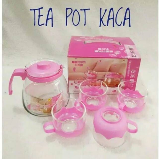 Tea pot kaca satu set