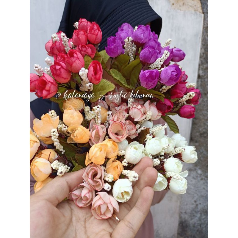 BallRose Premium Bunga Plastik Artificial Dekorasi Rustic Hiasan Mahar Dried Flower Hampers Hantaran-1