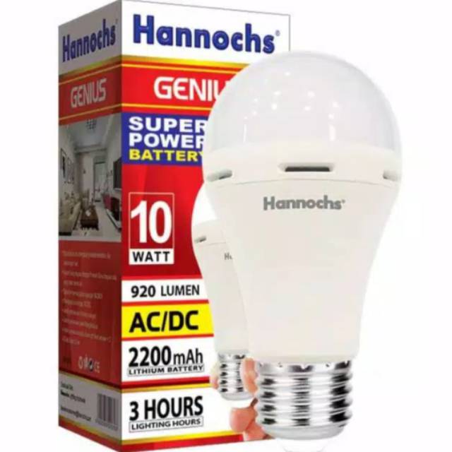 Bohlam Lampu Hannocs Emergency 10 watt