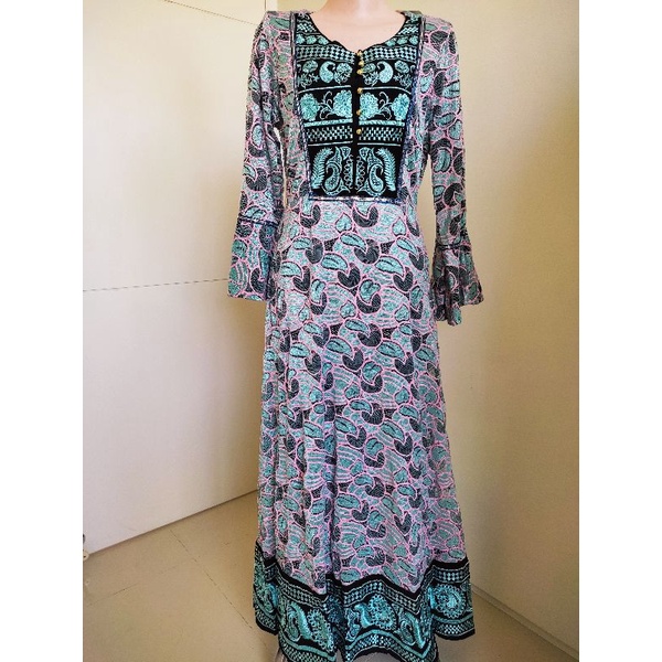 Baju / Gamis Pesta Brokat Bordir Daun | Dress / Gamis Busui Terbaru