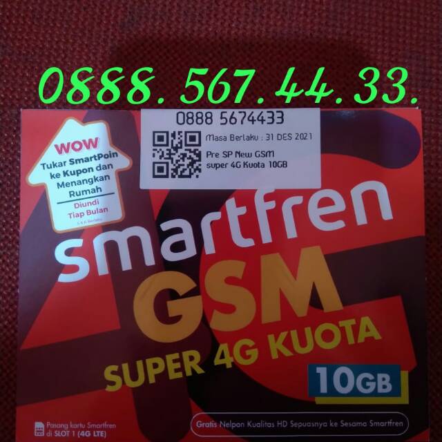 nomor cantik 11 digit / perdana smartfren 10gb / nomer rapi / nomor urut / perdana kuota smartfren