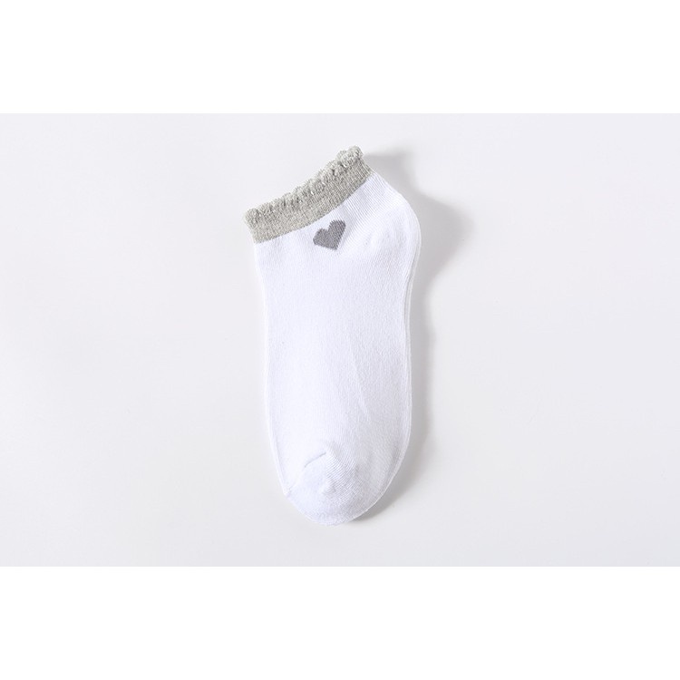 Kaos Kaki Ankle Cute Kaos Kaki Pendek Polos dan Motif Semata Kaki Import Murah Motif Polos-LOVE ABU