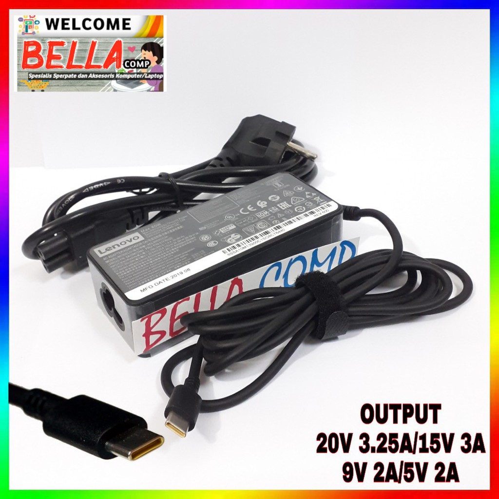 Original 65W 20V 3.25A Type C AC Adapter Laptop Charger for Lenovo ThinkPad YOGA 720-13 YOGA 730/C74