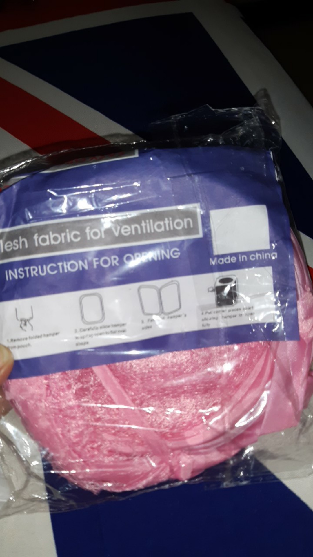 Keranjang Baju Laundry Polos Warna Warni - Jaring Lipat Londri