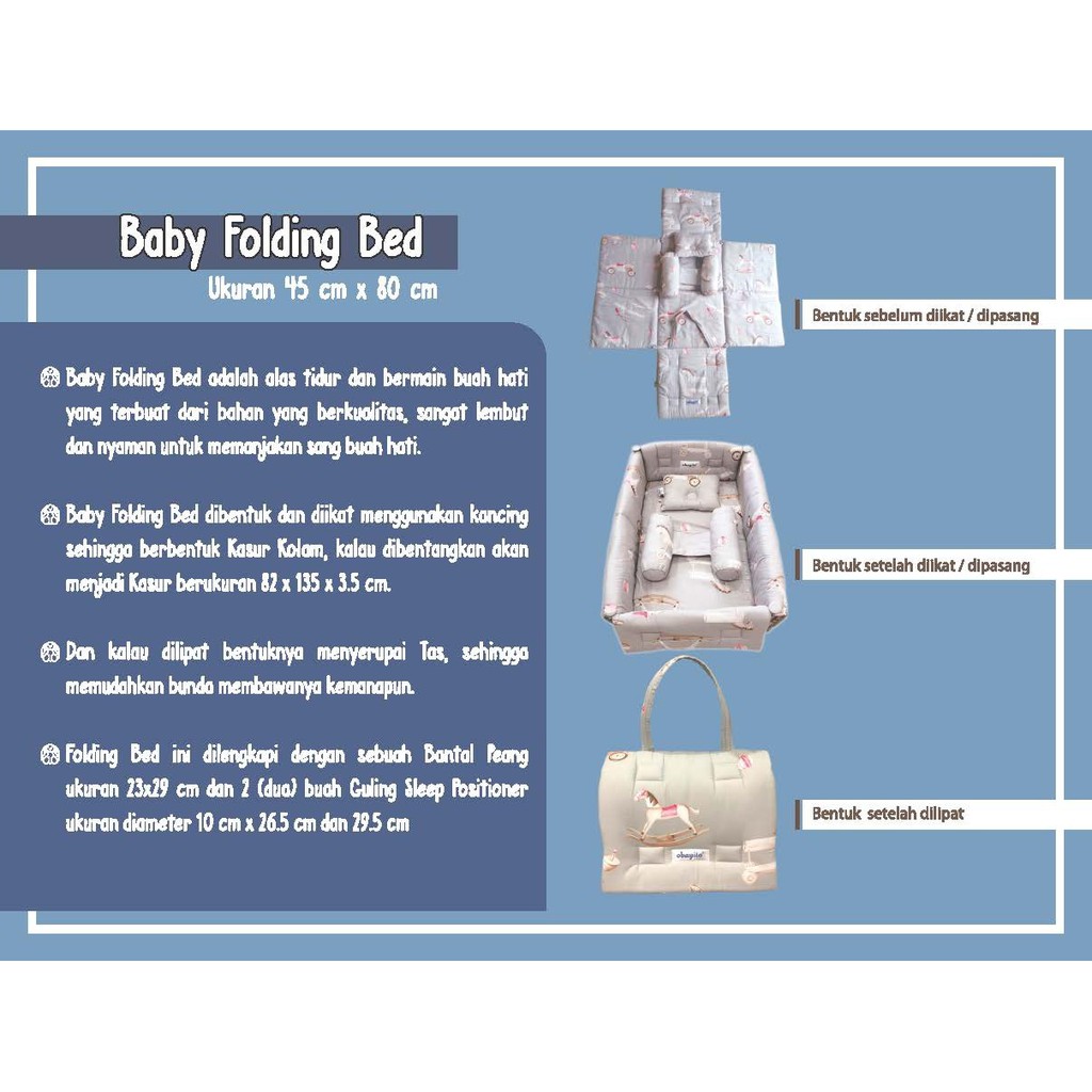 OBAYITO BABY FOLDING BED / TEMPAT TIDUR BAYI