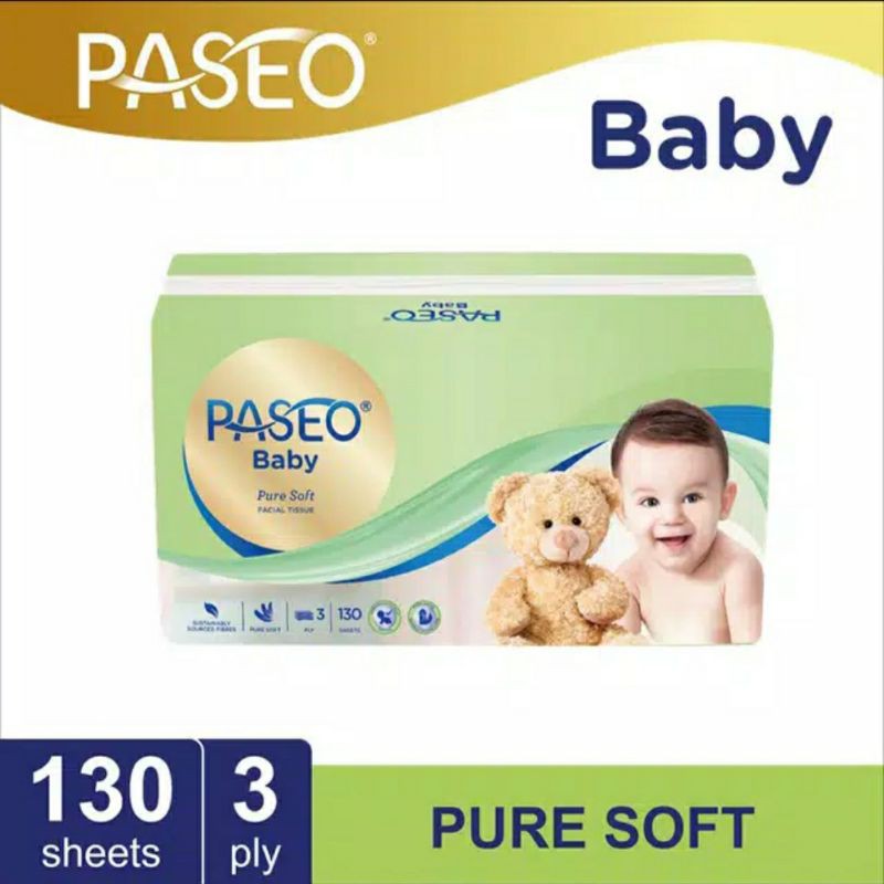 Paseo baby wipes puresoft - tisu kering | tisu bayi | tisu wajah