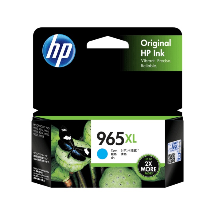 Tinta HP 965 XL Cyan Original Cartridge - 3JA81AA - Printer HP Officejet 9010 &amp; 9020