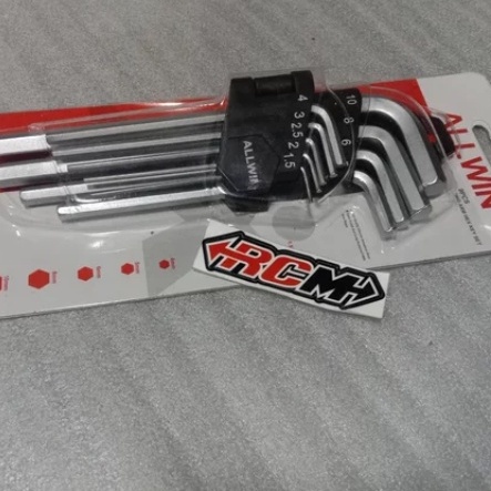 TM-429 KUNCI L SET ALLEN KEY TORX KIT 9PCS LONG PANJANG MERK ALLWIN ALL WIN CR-V CRV ORI ORIGINAL ALL WIN ASLI