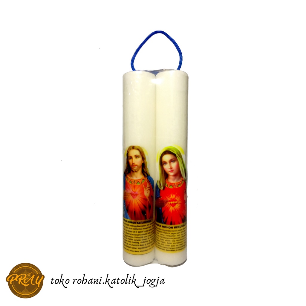 LILIN DOA KATOLIK 14 CM / LILIN ALTAR KECIL/ LILIN DOA BERGAMBAR