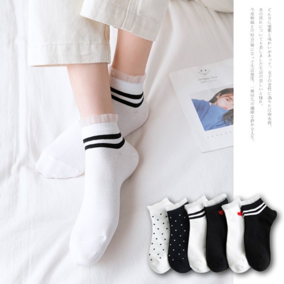 KK-38 kaos kaki renda summer japan jepang korea cotton katun mori sock