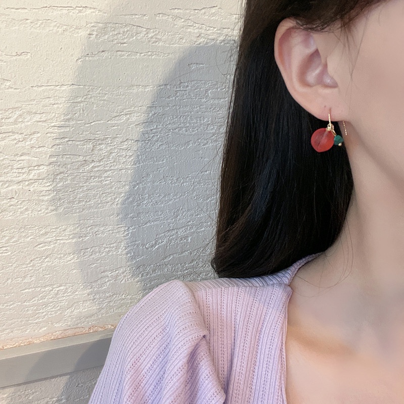 Anting Bulat Bahan Resin Gaya Korea Untuk Wanita