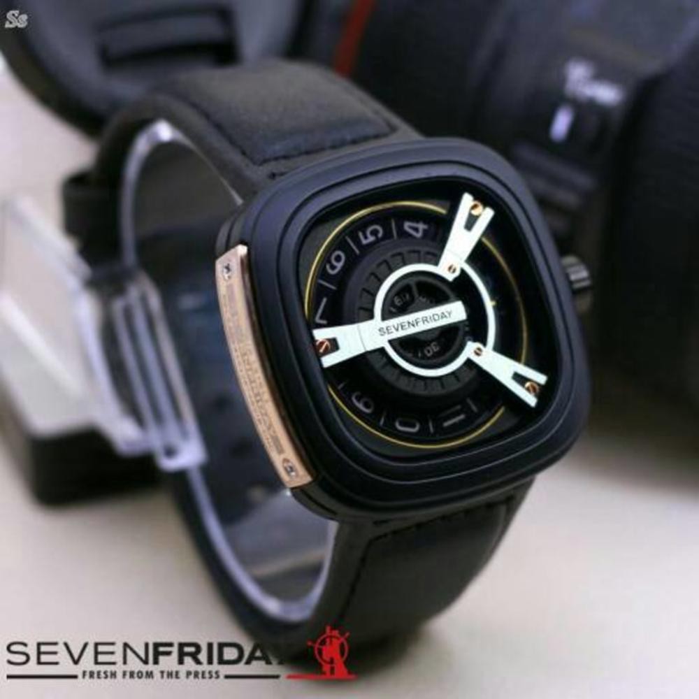 Jam tangan pria sevenfriday EVY1824 Black Silver