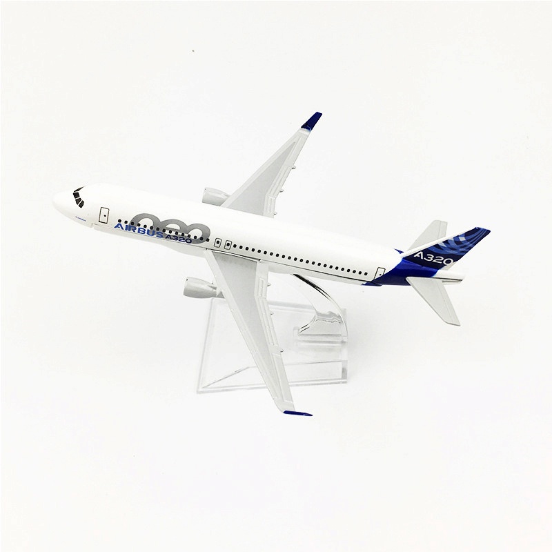 Model Pesawat Terbang Airbus 320 Die-cast A320 Prototype Bahan Metal Dengan Stand Display Untuk Koleksi