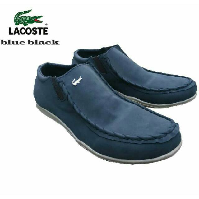 Sepatu pria casual slip on LACOSTE BIRU