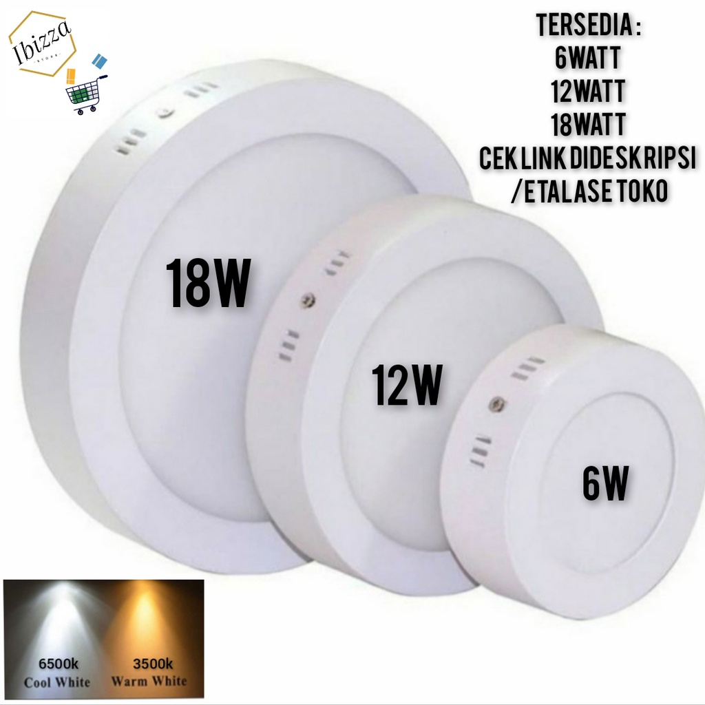 Lampu Downlight LED Panel OB Bulat 6W Outbow 6 W Round 6 Watt IBZ