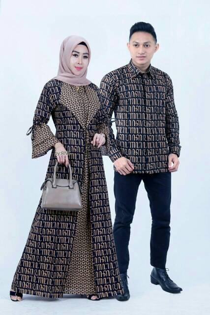 Renada Couple || couple gamis batik kombi brukat  best seller