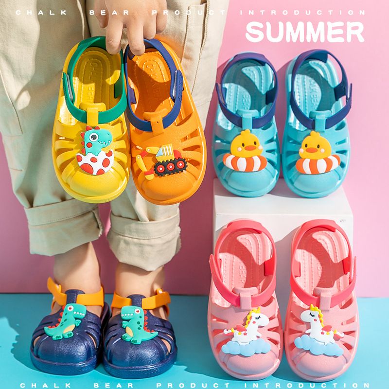 kiddiwear sandal sepatu karet anak cewek cowok dengan tali velcro sandal perekat S6