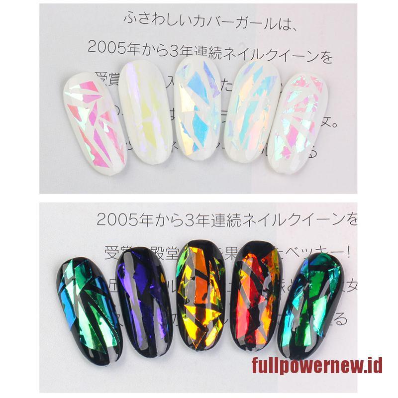 【COD】Glass Nails Foil Ice Cube Cellophane Nails Design Transfer Paper Nail Art Decor