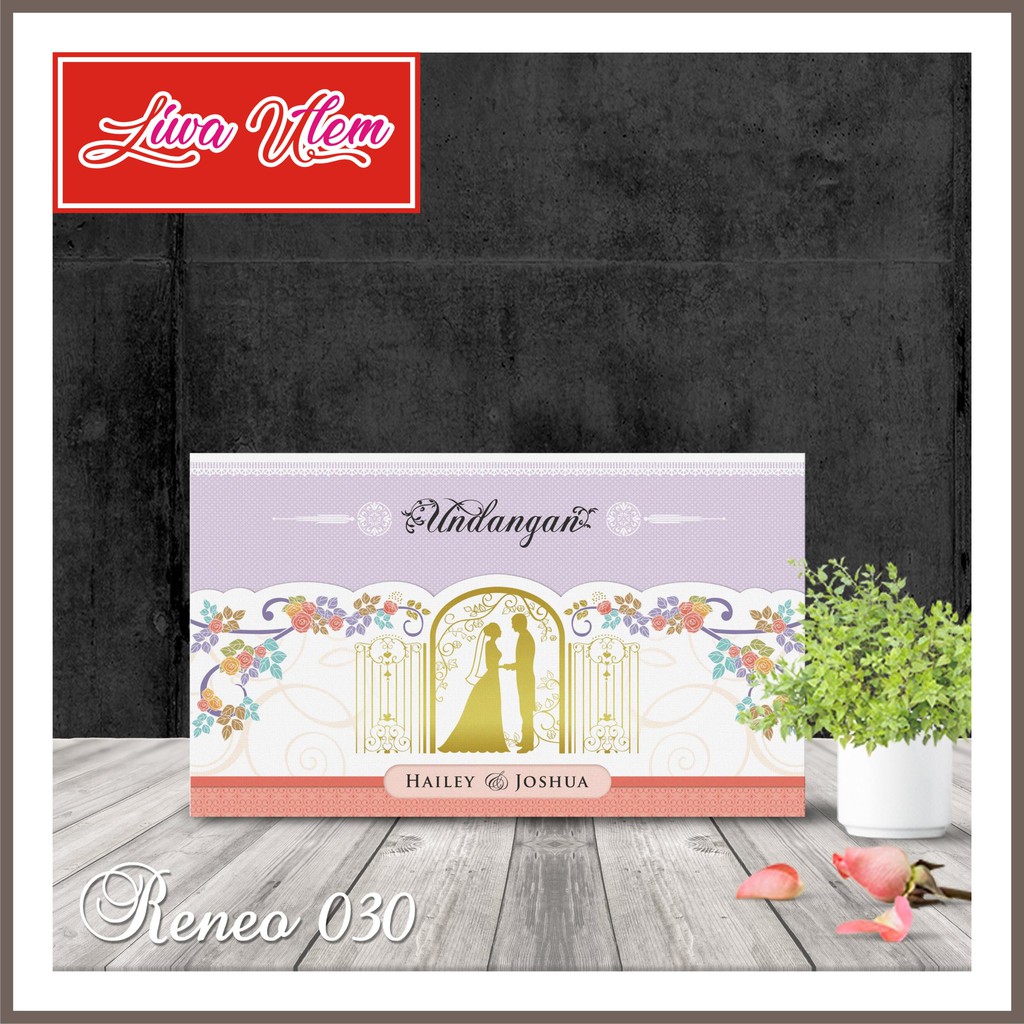 Undangan Pernikahan Cantik Foil Emas Pengantin