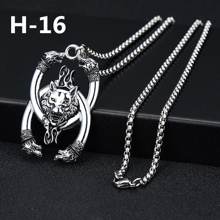 Kalung Rantai Liontin Bahan Stainless Steel Gaya Retro Hip Hop Eropa Untuk Pria