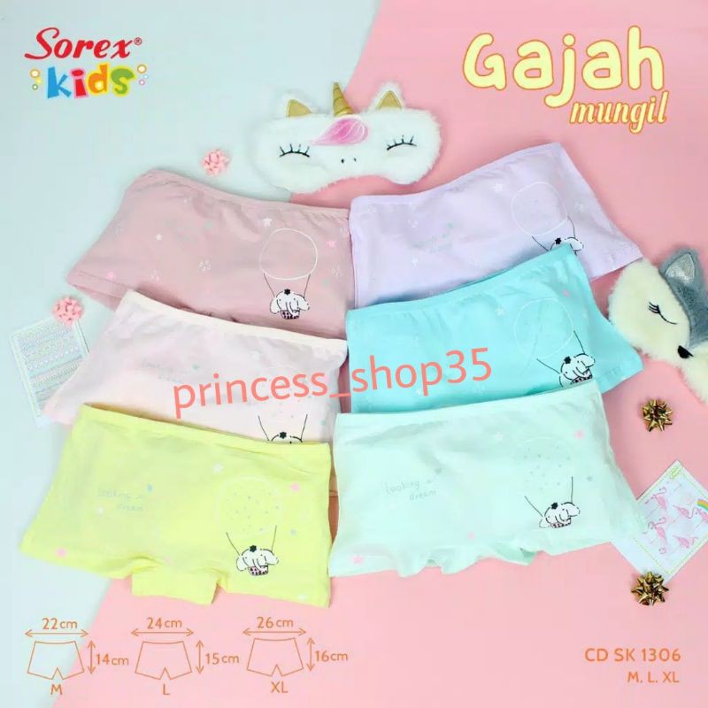 Celana Dalam Anak Sorex Cewe Cd Katun Anak Hotpant Anak CD Sorex Boxer