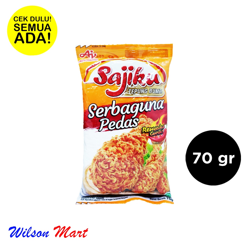 

SAJIKU TEPUNG BUMBU SERBAGUNA PEDAS 70 GRAM