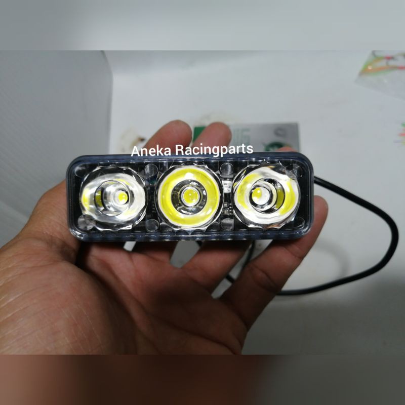 lampu tembak rtd 3 mata super terang / lampu sorot motor universal klx crf vixion byson dll