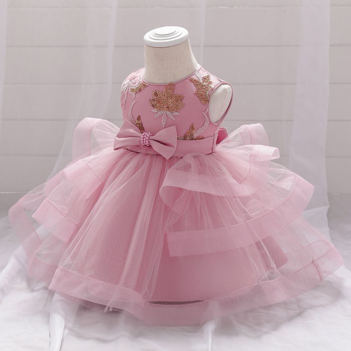 Party Dress Gown Baby Tutu / Dress Gaun Baju Pesta Anak Bayi Pita Merah Pink Tutu Premium Import-5