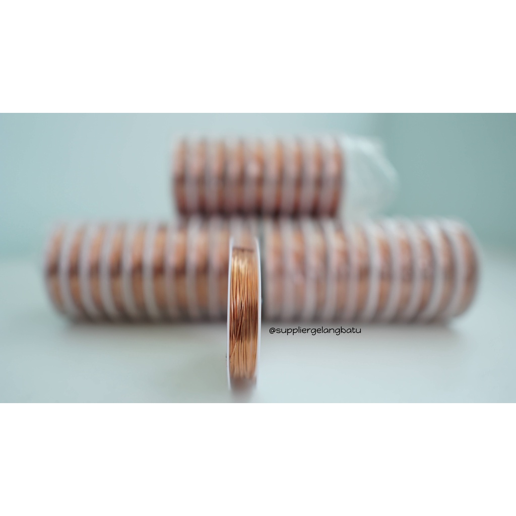 Tali Kawat Aksesoris 0,5 ROSEGOLD PINK bahan Gelang Kalung 0.5 mm WIRE