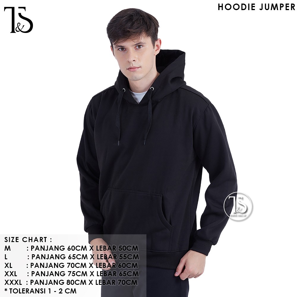 Sweaterpolosid Hoodie  Jumper Hitam  Pria Xxs Xxxl Polos 