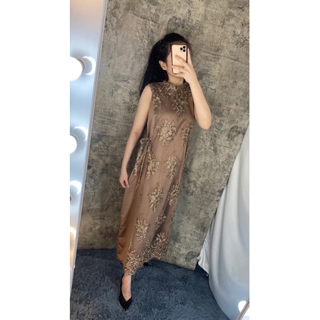 Claudia Set Baju Pesta Dress Brukat