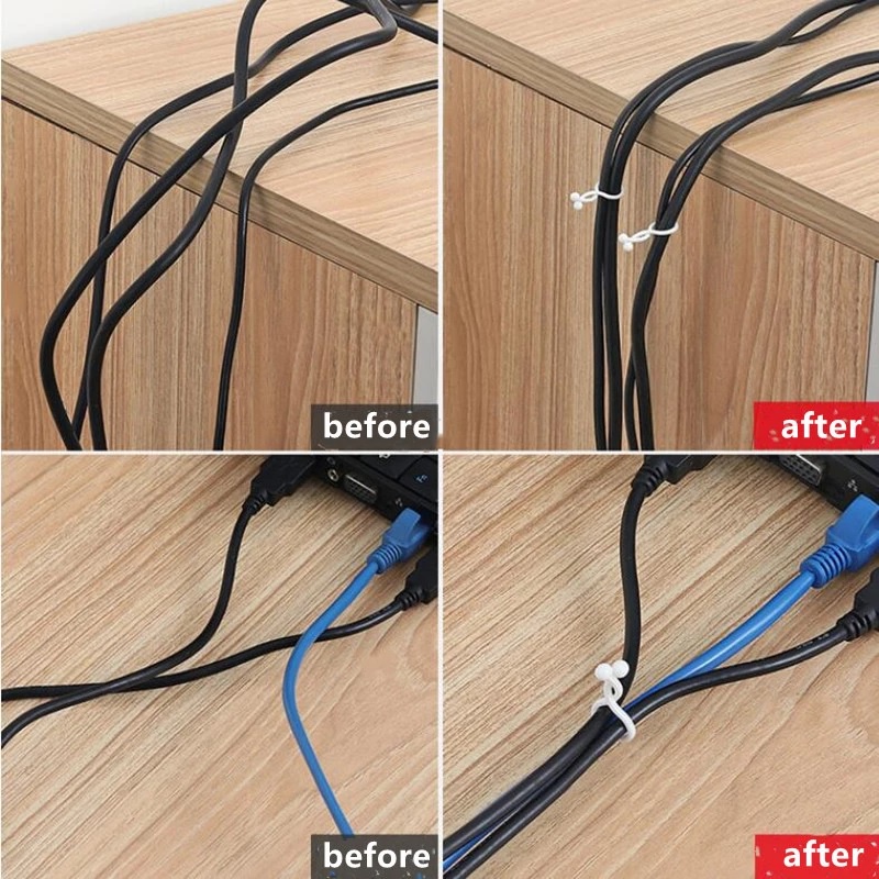 Klip Kabel Organizer Cable Pengikat Kabel Japan Twist Tie Cable lock Clamp Penjepit Kabel Klem Perapih kabel - 20 pcs