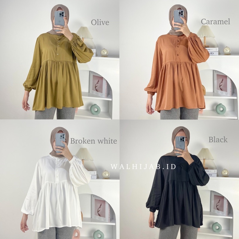 AMANDA BLOUSE - atasan wanita rayon twill