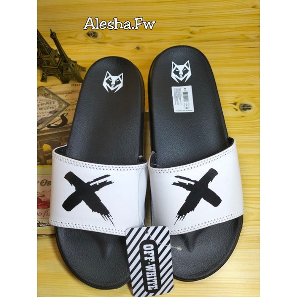 Sandal Slide Gen X Hitam / Sendal Slop X Black / Sandal Vans Offwhite Distro