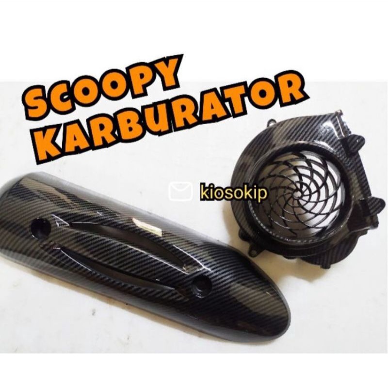 Tutup Knalpot Tutup Kipas Scoopy Karbon