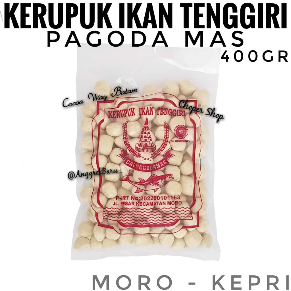 

Keripik Ikan Tenggiri Cap Pagoda Mas Besar 400gram