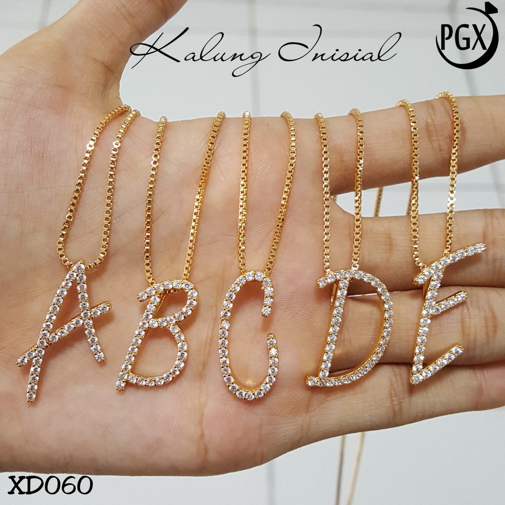 PGX Kalung Wanita Huruf Inisial Nama Xuping Aksesoris Fashion Perhiasan Lapis Emas - XD060