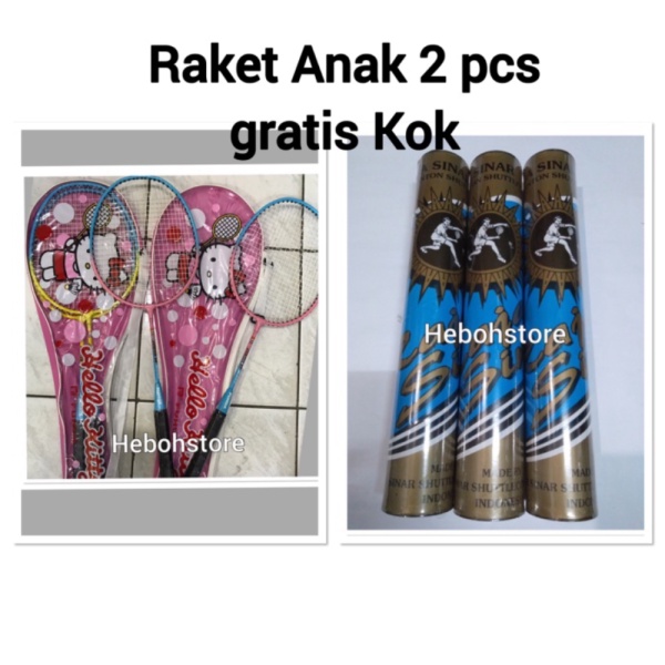 

Promo Raket Anak isi 2 karakter hello kityBonus KOK SHUTTLECOCK SIAP PAKAI Berkualitas