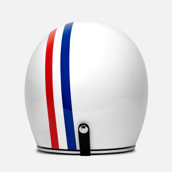 HELM RETRO ZULU ST GERMANY PUTIH GLOSSY LIST CHROME II ( Bogo / Vespa / Klasik )