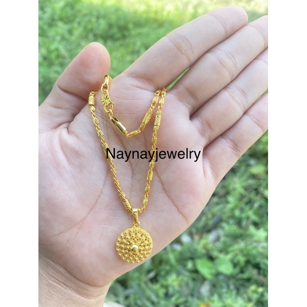 Kalung koin 91 warna 24k / Bambu 45cm