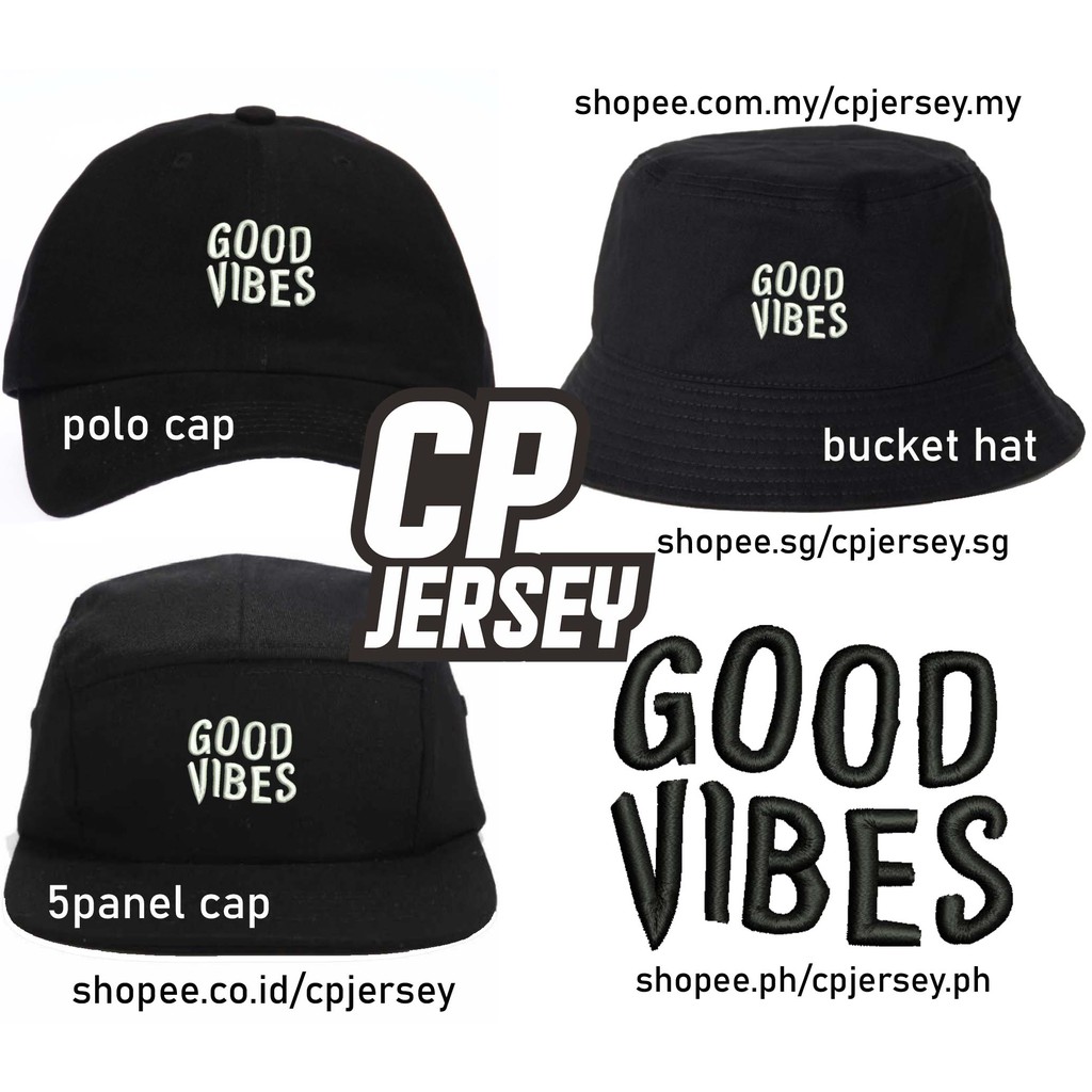 Topi Polo Good Vibes Snapback 5 Panel Baseball Cap Bucket Hat Five Panels