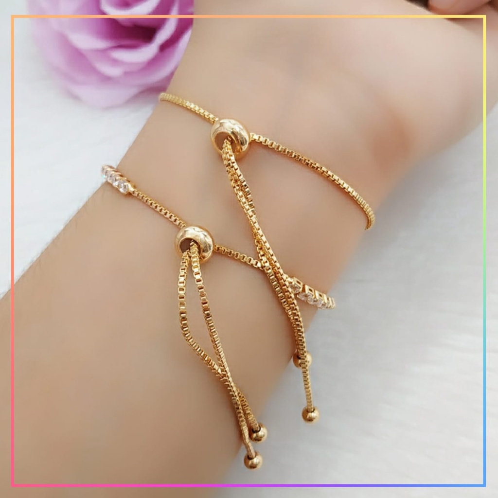 Gelang xuping gelang dewasa serut love cantik perhiasan wanita lapis emas gold GL 204