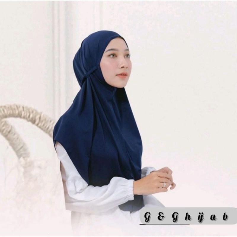 JILBAB BERGO TALI INSTAN JERSY | HIJAB INSTAN TALI JERSY PREMIUM