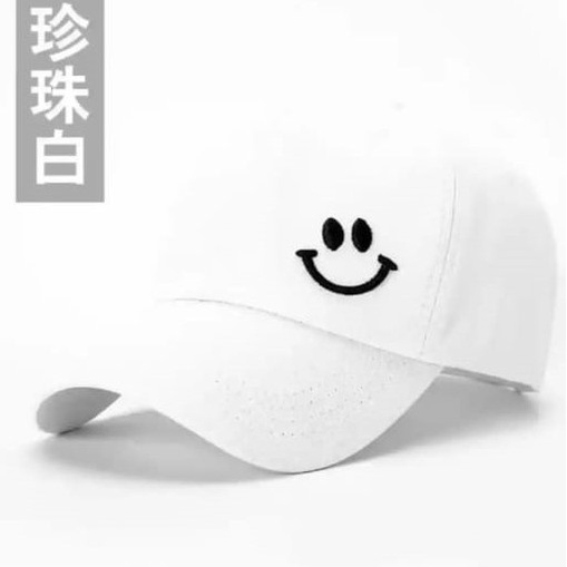 Topi Distro pria dan wanita Motif Smile Gaya Trendy Kekinian dengan bahan Berkualitas