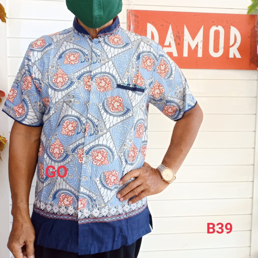 gos BRSB DAMOR (CRESSIDA) KEMEJA BATIK Cowok Pakaian Pria Baju Batik Dewasa Lengan Pendek