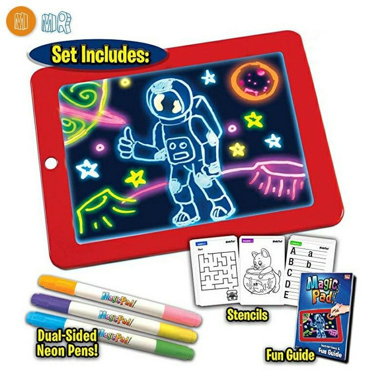 Magic Pad Magic Drawing Buku Gambar Anak 3D Dengan Lampu LED